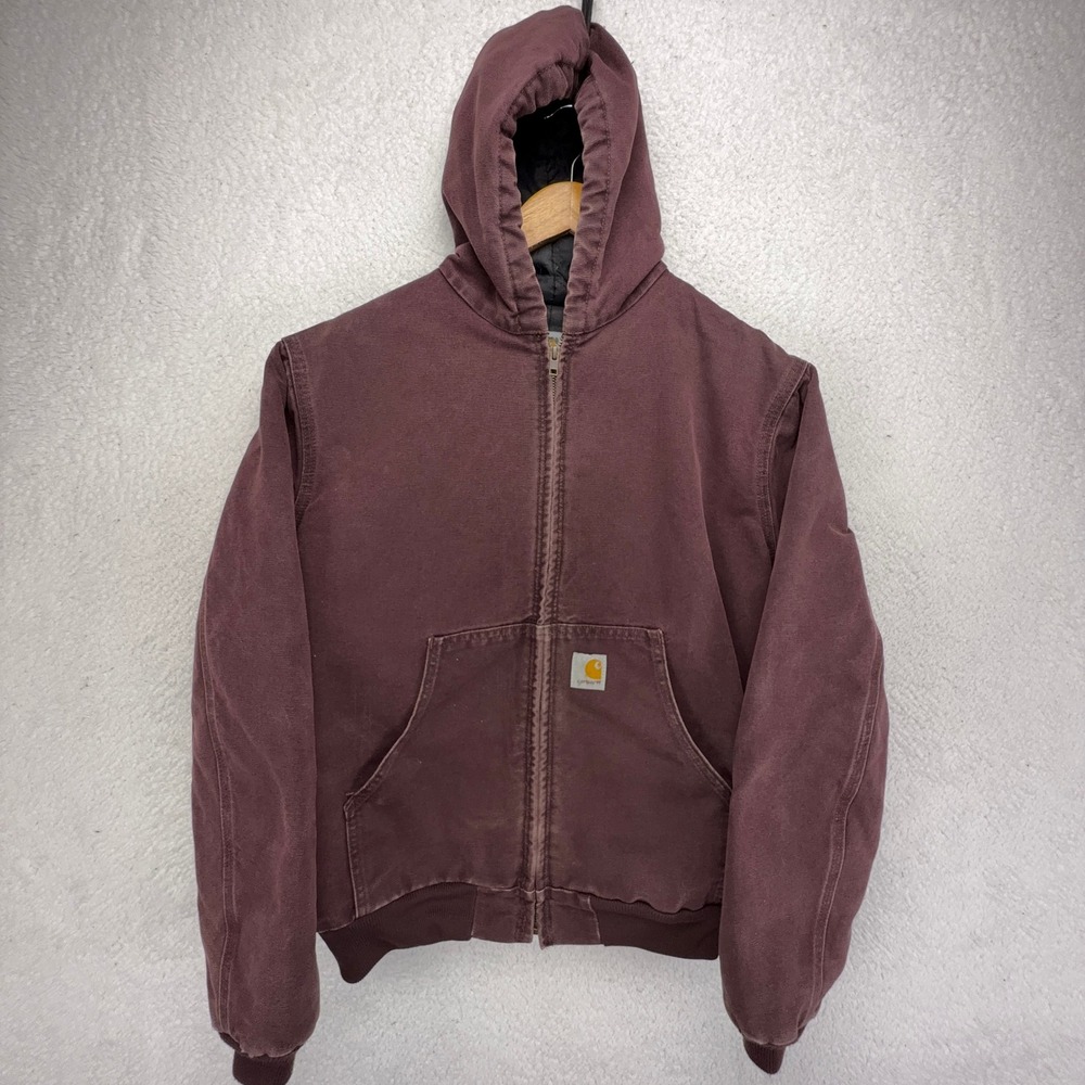 Carhartt Mid-Weight Quilt Lined Jacket Youth Extra Large XL Y06 BRG Burgundy